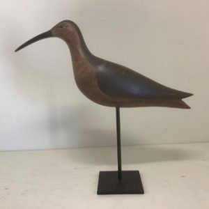 Carved and Painted Curlew Shorebird with Bill Sarni